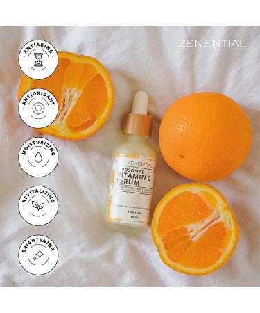 Zenential | Face Serum 10% Liposomal Vitamin C + Vitamins E and F Hyaluronic Acid and Bioplacenta | 50ml Capsules | Anti-aging Anti-wrinkle Anti-spot Moisturizing | 98.4% Natural Vegan - Buy Online on GoSupps.com
