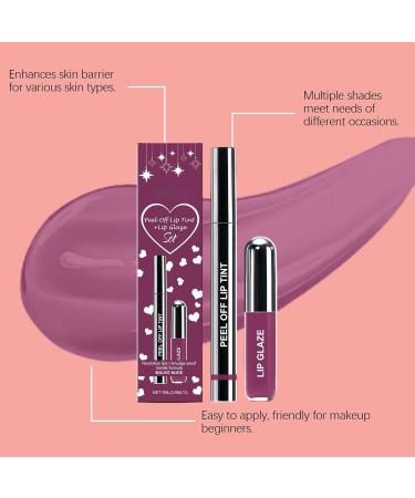  G n rique Peel-Off Lip Tint with Gloss - Nourishing Anti-Stain Plumping Effect - Long-Lasting Lightweight Easy to Apply - Purplish Red - 2-in-1 Set (7ml) - Buy Online on GoSupps.com
