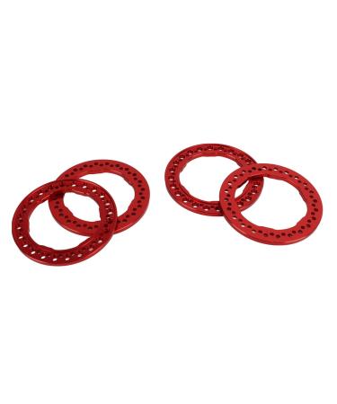 Alomejor Rad Beadlock rings 1.9 inch aluminum alloy 4 pieces of practical replacement outside beadlock ring simple installation for repair (red)