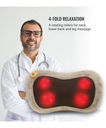 Gess Shiatsu Massage Pillow with Heat | 3D Rotating Neck & Back Massager for Home Office & Car - Perfect Relief for Muscles - Buy Online on GoSupps.com