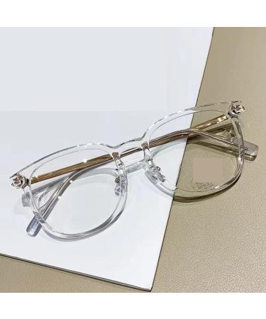 PARWANA Computer Readers Sturdy Reading Glasses Clear Vision Flat Light Mirror Eyewear for Women/Men +150 Clear-silver
