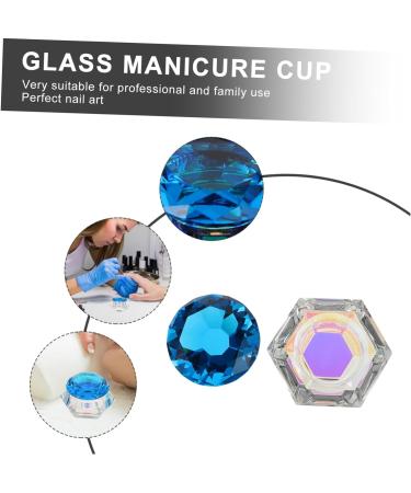 minkissy 3pcs Nail Art Crystal Cup Nails Glass Dish Lid Bowl Cup Nail Liquid Cup Mini Crystal Bowl Vitroleros Para Mini Pen Washing Bucket Equipment Mix White Crystal 6.5x6.5cmx3pcs Lake Bluex3pcs - Buy Online on GoSupps.com