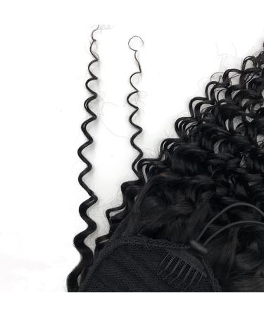Ponytail Extensions 8-24 "Wrap Around Ponytail Hair Deep Wave Ponytail Human Hair Extensions Extensions Natural Black Brazilian Remy Hair Pony Tail Clip in Hair piece for Women(Size:14inch(90g)) 14inch(90g) Wrap Around - Buy Online on GoSupps.com