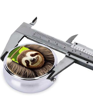 Cute Sloth Round Pill Box - 3 Compartment Portable Travel Organizer - Black | International Shipping - Buy Online on GoSupps.com