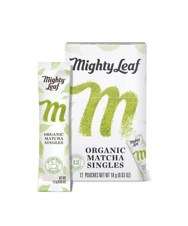 Mighty Leaf Tea, Organic Matcha Green Tea Powder - 100% Unsweetened Japanese Matcha, 12 Single Serve Packets Organic Matcha 12 Count (Pack of 1)