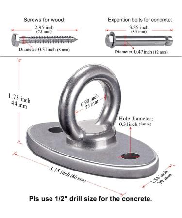 SELEWARE 2800 lb Capacity Wall Ceiling Mount Bracket for Suspension Strap Trainer  Suspension Kit for Yoga Swing  Hanging Hardware for Battle Ropes  Woss Suspension  Olympic Rings  Gym Accessories - Buy Online on GoSupps.com