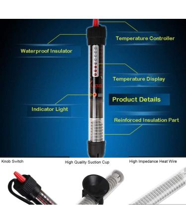 MODUODUO Aquarium Heater Submersible Betta Fish Tank Heater with Suction Cups Auto Thermostat Heater for Marine Saltwater and Freshwater (100W) - Buy Online on GoSupps.com