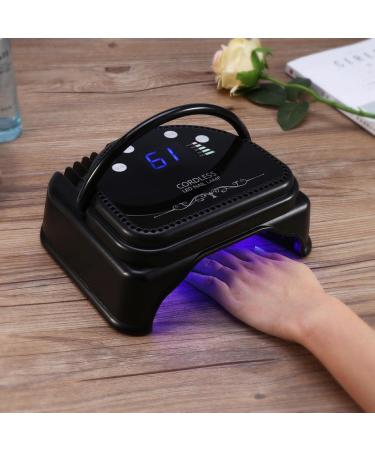Lumcrissy Rechargeable Cordless UV LED Nail Lamp - Portable Gel Nail Dryer with Touch Screen Sensor - Black - Buy Online on GoSupps.com