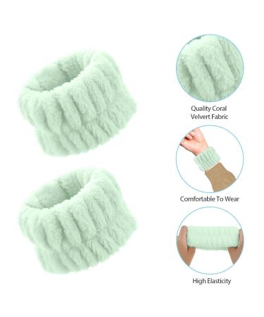 Sponge Headband Set for Women & Girls | Face Washing Makeup Removal Skin Care Spa Yoga Shower Headband - Green Terry Hair Band - Buy Online on GoSupps.com