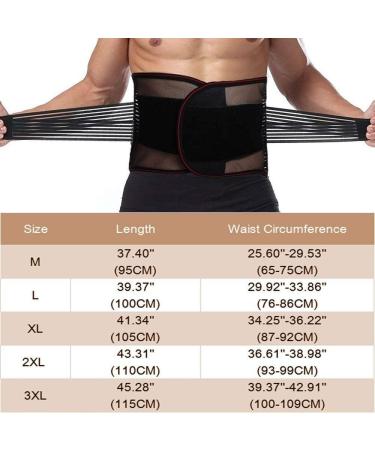 ZWEBY 3XL-5XL Adjustable Double Pull Lumbar Support Belt | Breathable Mesh Back Brace for Pain Relief - XXL Size - Buy Online on GoSupps.com
