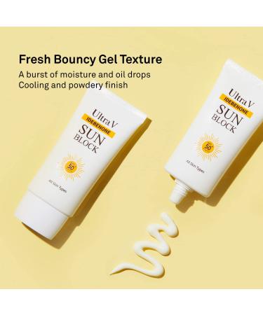 UltraV Idebenone Sun Block SPF50+ PA++++ | Peptides, EGF, Rice & Camomile Extracts | Even Skin Tone | Non Greasy Silky Finish - 1.69 fl.oz - Buy Online on GoSupps.com