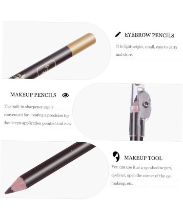 WOONEKY 8pcs Wooden Beauty Eyebrow Pencil Black Eyebrow Eyebrow Pencil Makeup Tool 1 count (Pack of 1) Coffee - Buy Online on GoSupps.com