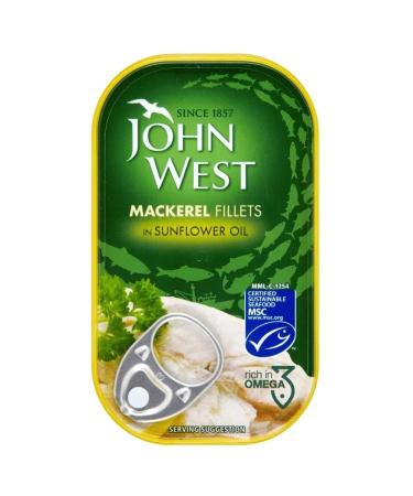 MASJohn West Mackerel Fillets in Sunflower Oil 85g-Fd