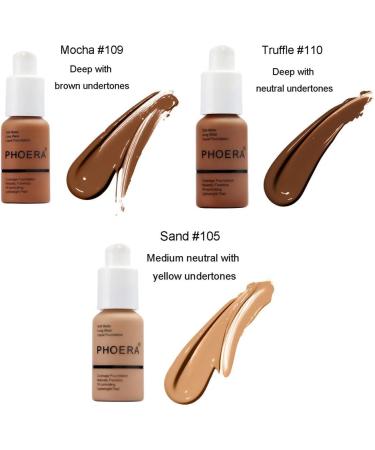 Glamza PHOERA Foundation Concealer 110 TRUFFLE | Full Coverage, Matte Finish, Long Lasting - Buy Online on GoSupps.com