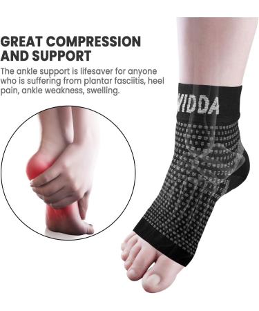 AVIDDA Plantar Fasciitis Compression Foot Sleeves - XL Black Pair for Men and Women | Ankle Support for Sport, Arthritis Pain Relief - Buy Online on GoSupps.com
