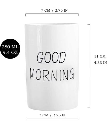 Corikee Ceramics Morning Toothbrush Cup for Bathroom - Multi-Purpose Holder for Toothbrush, Toothpaste, Makeup Brush, Eyebrow - Stylish and Durable - Buy Online on GoSupps.com