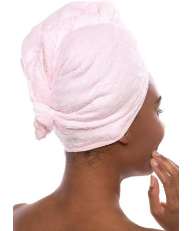 Women's Bamboo Towel Set - Hair Drying Towels & Cotton Hair Wraps - One Size Barely Pink/Rose Red - 2 Pack - Buy Online on GoSupps.com