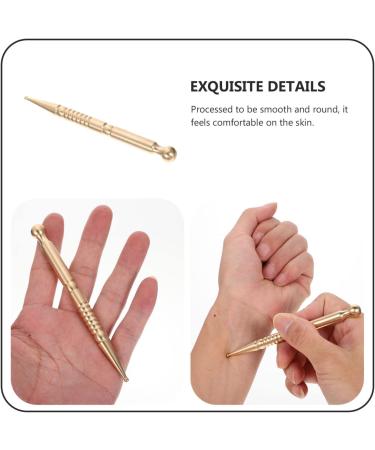 Fomiyes Relaxing Deep Salon Acupuncture Pencil Set - Professional Handheld Massage Tools Golden Earplugs & Facial Reflex Zone Therapy - 4PCS - Buy Online on GoSupps.com