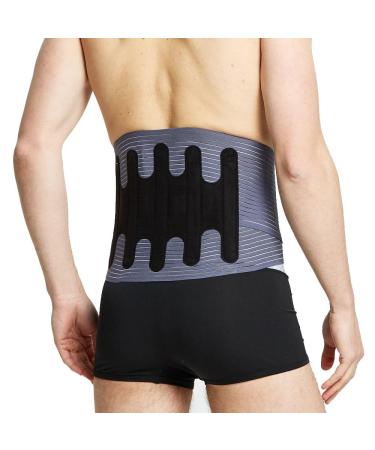 Back Support Belt Lumbar Brace Ergonomic Design Lower Back Brace Women Men Waist Support For Lower Back Pain Relief Injury Herniated Disc Sciatica Scoliosis ( Color : Gray Size : XX-Large ) XX-Large Gray
