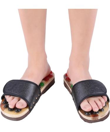 Verdant Touch Foot Massage Slippers | Blood-Activating Health Care Shoes for Foot Tension | Size 37 Black - Buy Online on GoSupps.com