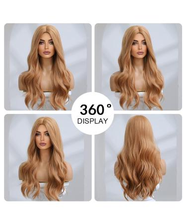 Oefei 24-Inch Long Corrugated Strawberry Blonde Wig | Natural Synthetic Heat-Resistant Hair for Women | Perfect for Daily Wear Parties & Cosplay - Buy Online on GoSupps.com