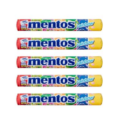 Mentos Rainbow Fruit Candy Sweets Rolls 38g (Pack of 5) Multipack Chewy Dragees Party Sweets - Buy Online on GoSupps.com