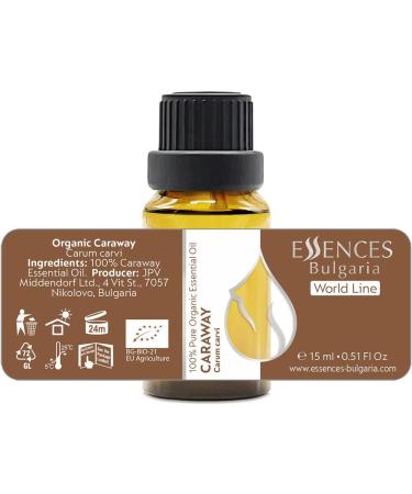 Organic Caraway Essential Oil 15ml - 100% Pure & Natural | Therapeutic Grade Aromatherapy | Cruelty Free, Non-GMO, Vegan - Essences Bulgaria - Buy Online on GoSupps.com