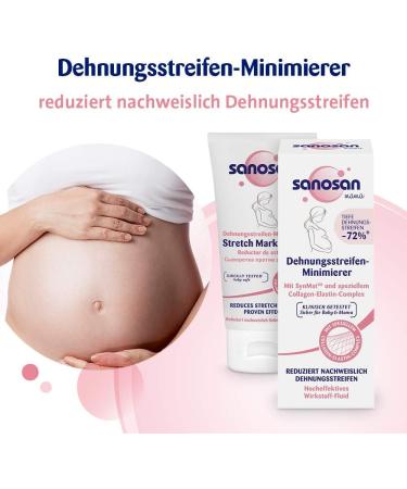 Sanosan Expansion Strips Minimier - Clinically Tested Stretch Mark Reduction Cream (2x75ml) - Paraffin Oil Dye & Silicone Free - Post-Pregnancy Care - Buy Online on GoSupps.com