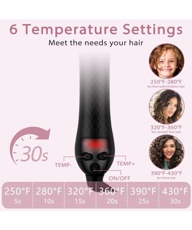 Rotating Curling Iron 1 Inch - Automatic Curling Wand for Effortless Beach Waves Fast Heating & Dual Voltage - Perfect for Medium & Long Hair - Buy Online on GoSupps.com