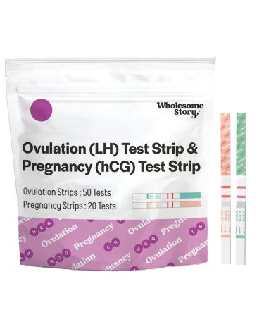 Ovulation Test Strips & Pregnancy Test Strips Combo Kit | Accurate & Easy to Read 5mm Strips | Pregnancy Tests Early Detection | Fertility Test | Ovulation Tests 50 LH + 20 hCG Test Strips