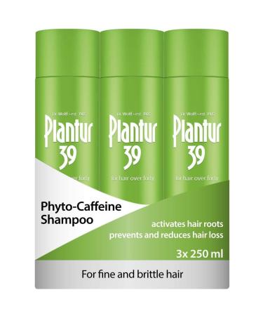 Plantur 39 Caffeine Shampoo Prevents and Reduces Hair Loss 3x 250ml | For Fine Brittle Hair | Unique Galenic Formula Supports Hair Growth | Women Hair Care Made in Germany 250 ml (Pack of 3) - Buy Online on GoSupps.com
