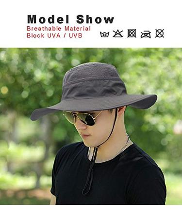 EONPOW Fishing Hat UPF50+ UV Protection Windproof Bucket Sun Hat, Dark Gray - Buy Online on GoSupps.com