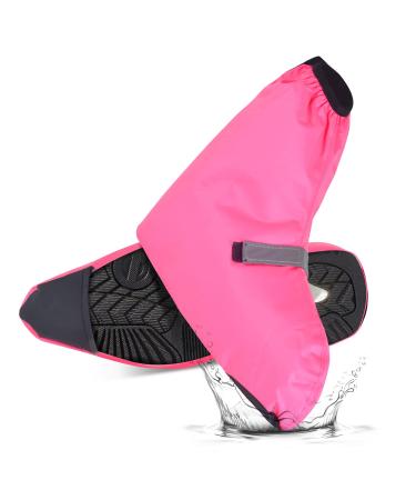 Chcaes overshoes Bicycle waterproof rain protection for shoes shoes shoe covering with reflector strips and reinforced tip for men and women pink