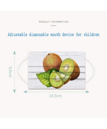 10/50pcs New Fruit Print White Adult Disposable Facemask 3Ply Breathable Cloth Face_Masks for Daily Use Kiwi-10pc - Buy Online on GoSupps.com