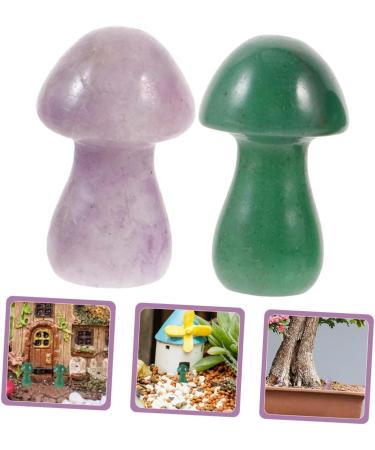 BESPORTBLE 2pcs Crystal Mushroom Mushrooms Dollhouse Mushroom Stone Decor for Flowerpot Crystal Stone Decorate - Buy Online on GoSupps.com