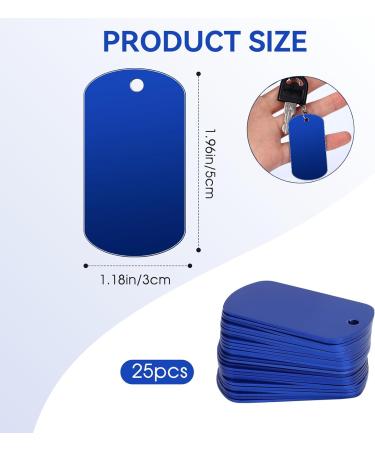 Mozeat 25pcs Pet ID Tags - Blank Aluminum Dog Tags (5x3 cm) for Personalization | Engrave Name Tags for Necklaces & Bracelets - Buy Online on GoSupps.com