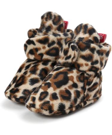 EDOTON Unisex Newborn Winter Boots - Warm Non-Slip Stripe Bootie Socks 6-12 Months (Leopard) - Buy Online on GoSupps.com