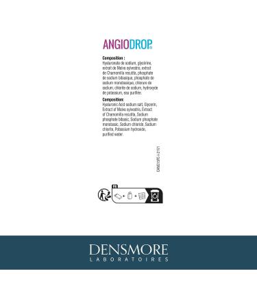 Densmore - Angiodrop - Solution Ophtalmique S cheresse et Fatigue Oculaire - Acide Hyaluronique Camomille Mauve - Plusieurs utilisations par jour possible - Flacon 15 ml - Fabriqu en Europe - Buy Online on GoSupps.com