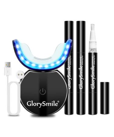 GlorySmile Teeth Whitening Kit with LED Light  16 Min Non-Sensitive Fast Teeth Whitener with 3 Carbamide Peroxide Teeth Whitening Gel Pens  Helps to Remove All Kinds of Stain