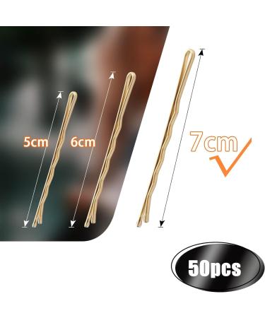 Blonde Hair Bobby Pins 50pcs - Mbsomnus 7cm Waved Long Kirby Grips - Essential Hair Accessories for Women & Girls - Gold - Buy Online on GoSupps.com