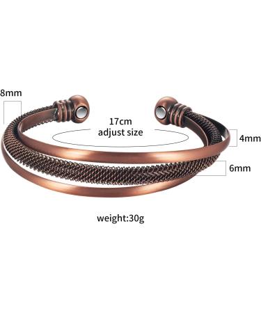 ENermagix Magnetic Copper Bracelets for Men & Women - 99.9% Solid Copper Cuffs with 3518 Gauss Magnets - Buy Online on GoSupps.com