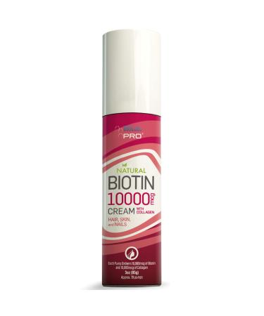 BIOLABS PRO Biotin + Collagen for Hair Growth - Biotin 10000mcg Cream with Collagen - Maximum Hair Skin and Nails Formula Boosts Hair Growth and Helps Stop Hair Loss Fast - Two Month Supply - 3oz - Buy Online on GoSupps.com