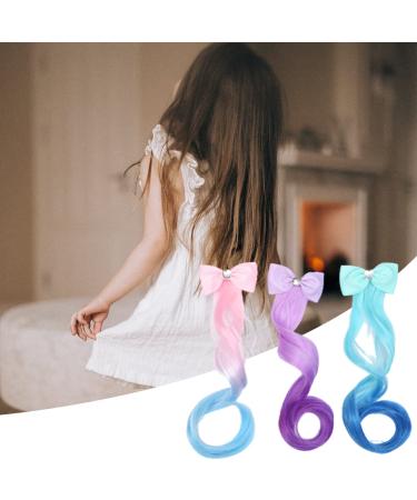 Sioppkik 3pcs Curls Hair Extension Clips - Colorful Princess Hair Accessories for Girls | Perfect for Parties & Styling - Buy Online on GoSupps.com