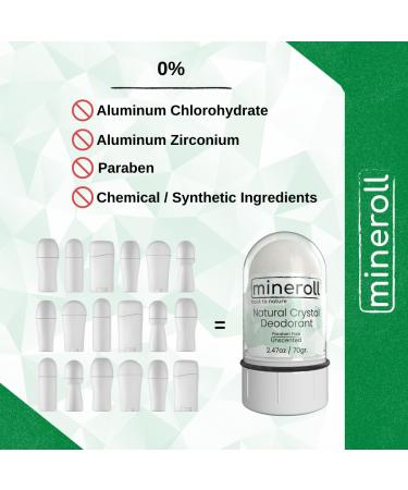 Natural Crystal Deodorant Stone | Vegan Cruelty-Free Unscented 24-Hour Protection for Men & Women - Buy Online on GoSupps.com