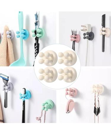 JCTR RJ 4-Piece Razor Holder & Toothbrush Bracket - Adhesive Shower Hooks for Easy Organization - Buy Online on GoSupps.com