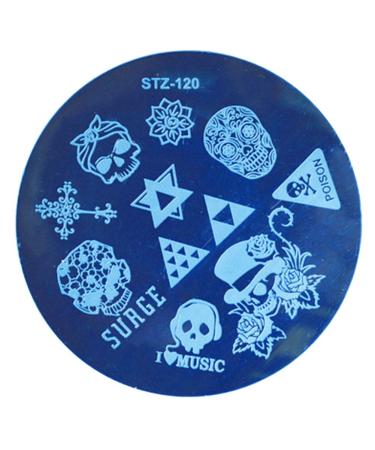 Nail Stamping Plates Skull Template Round DIY Nail Art Image Stamping Plates Geometric Manicure Printing Stencil Tools