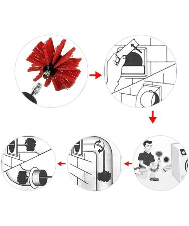 Chimney Flue Cleaning Rod & Brush Set | Dry Duct Cleaning Kit | Lint Remover (6 Rods 410mm) - International Shipping - Buy Online on GoSupps.com