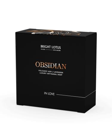 Bright Lotus Obsidian - Purifying Volcanic Ash Handmade Soap Bar for Exfoliation and Skin Detox 100 gr Black