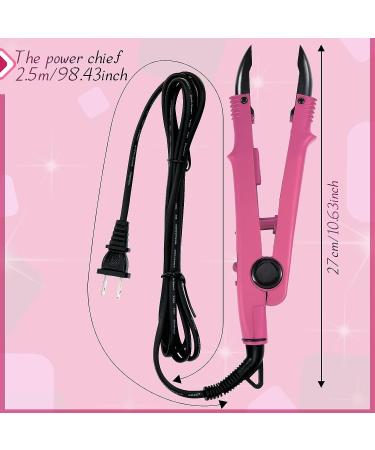 Fusion Hair Extensions Tool with Keratin Glue Beads - Professional Heat Iron Connector Wand for U Tip Hair Extensions - US Plug - Pink - Buy Online on GoSupps.com