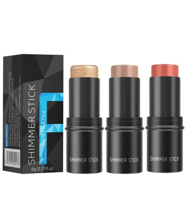 Botiniv Cheek Stick - White Highlighter Makeup Stick | Makeup Stick Foundation Stick for Face Waterproof Nuance Pencil Long-Lasting Makeup